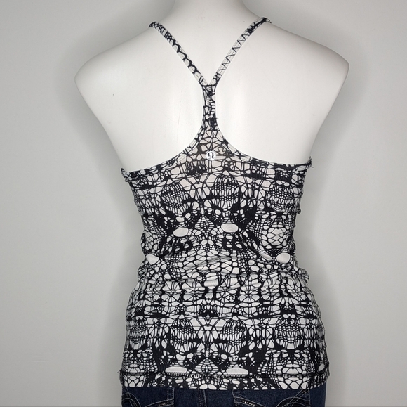 Lululemon black white Power Y athletic exercise workout tank top 6 - Picture 5 of 8